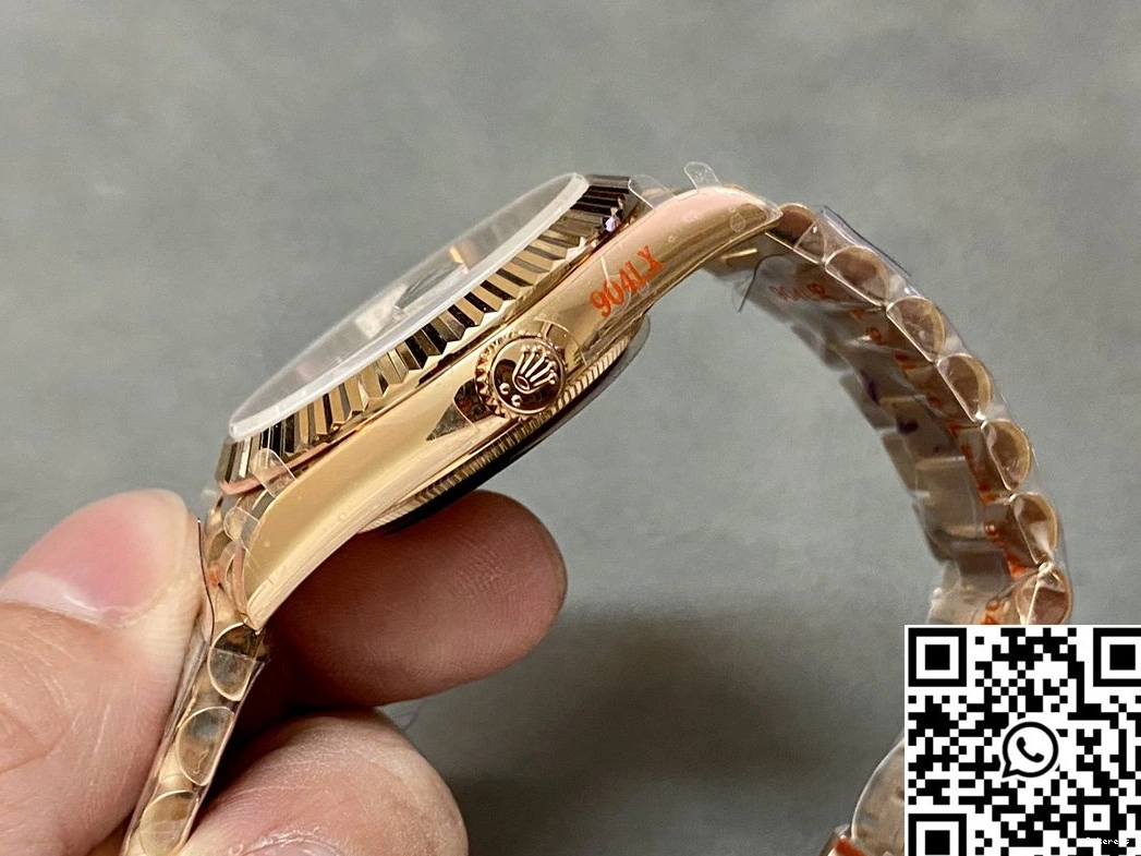 Dial Hourmarker Day Rose M228235-0045 Gold Factory v5 Date Diamond Steel Rolex Black Tungsten QF 0415